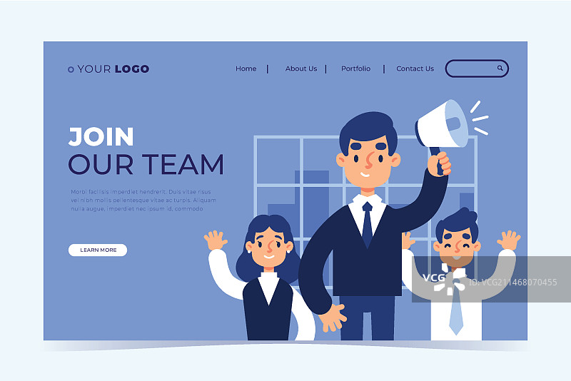 招聘着陆页模板图片素材