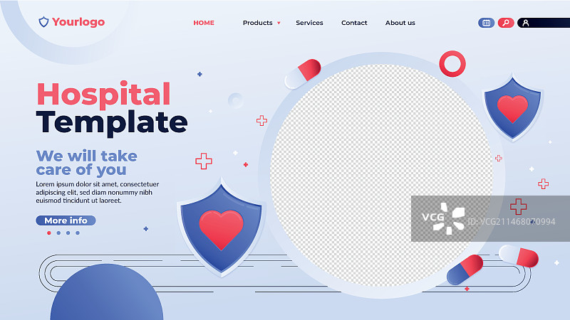 渐变医院模板设计图片素材