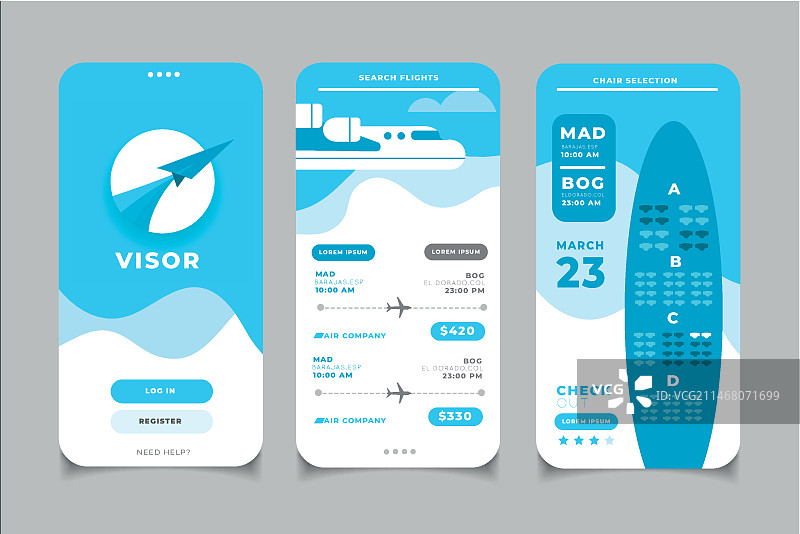 旅行预订App界面图片素材