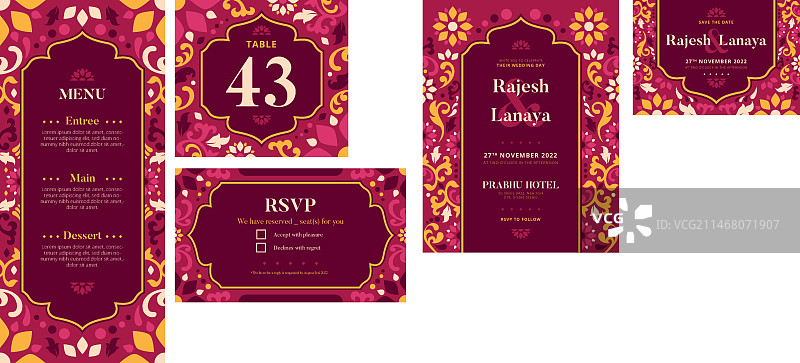 印度婚礼文具套装图片素材