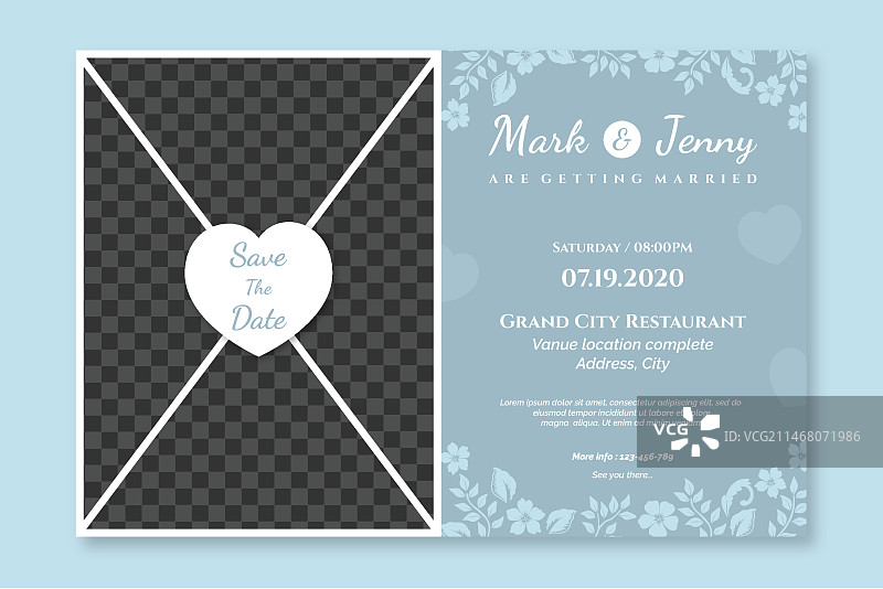 带照片的订婚邀请函模板图片素材