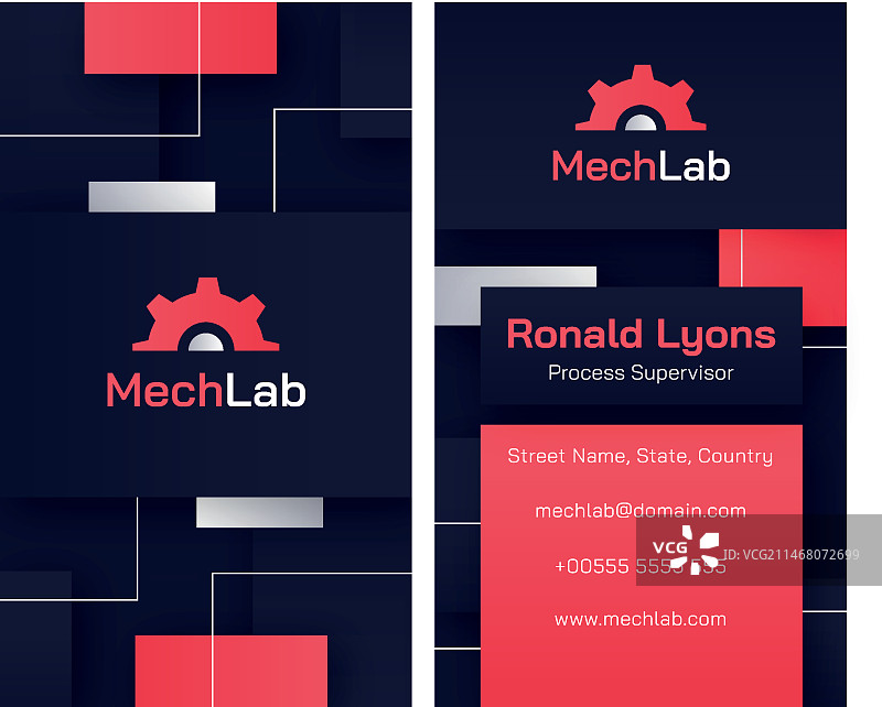 汽车修理店业务和服务竖版名片模板图片素材