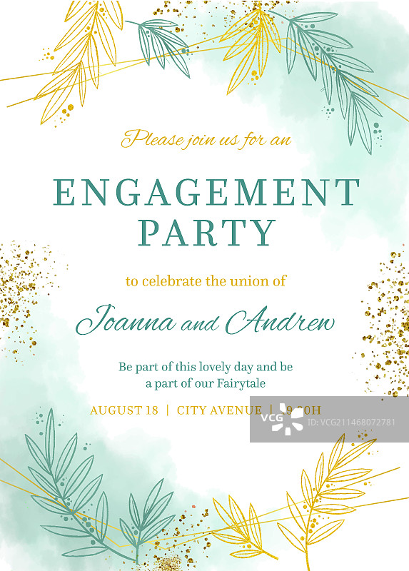 高雅的订婚请柬图片素材