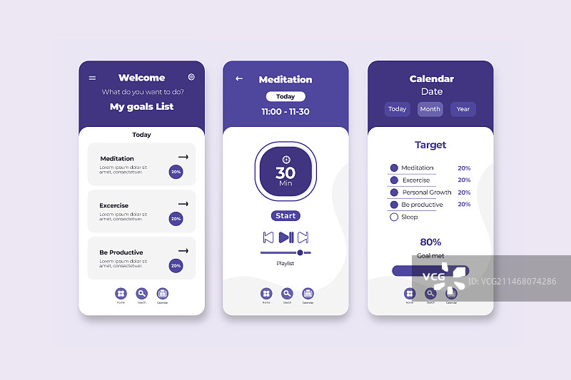 目标与习惯追踪App图片素材