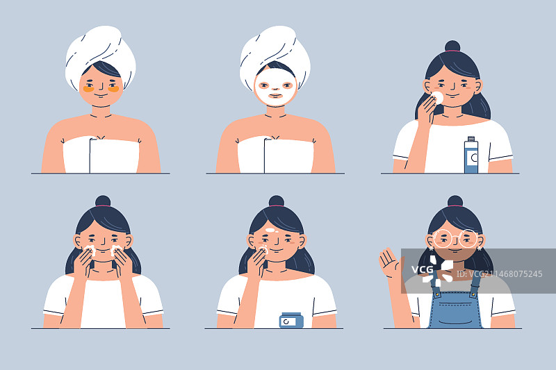 做皮肤护理的女人图片素材