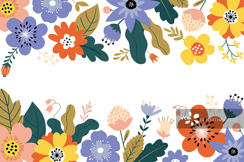 带有空白区域的花卉背景图片素材