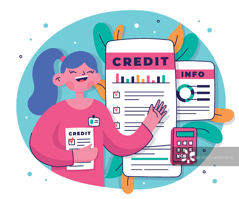 手绘信用评估概念图片素材