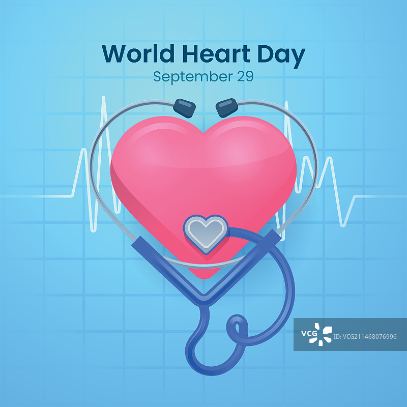 扁平风格世界心脏日概念图片素材