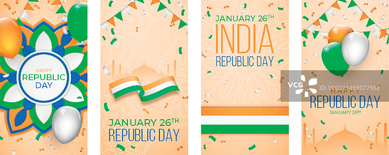 渐变共和国日Instagram故事合集图片素材