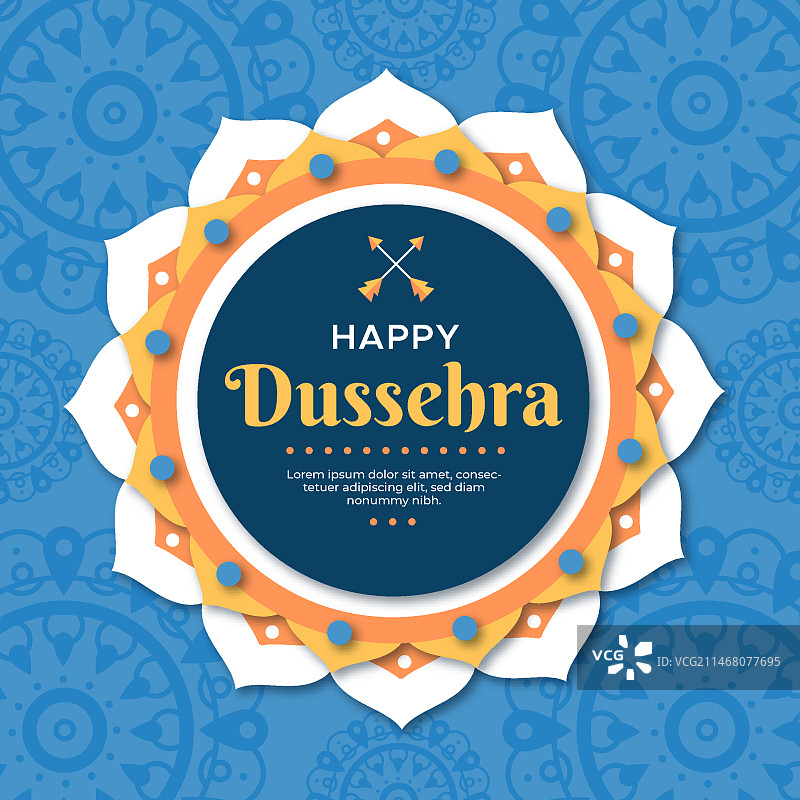 扁平化设计的Dussehra节概念图片素材