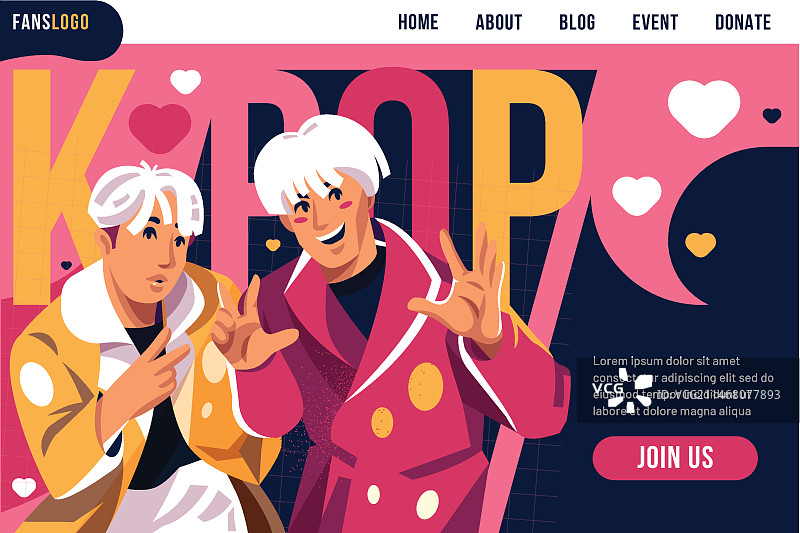 韩国流行音乐着陆页图片素材