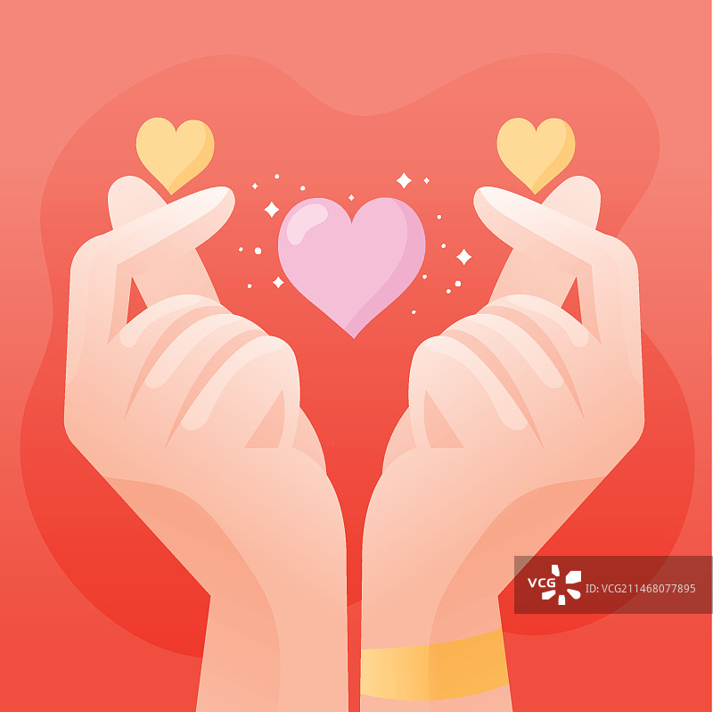 手绘手指爱心图片素材