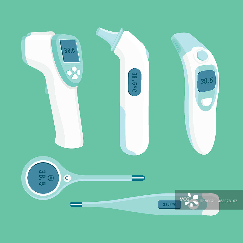 扁平风格体温计类型概念图片素材