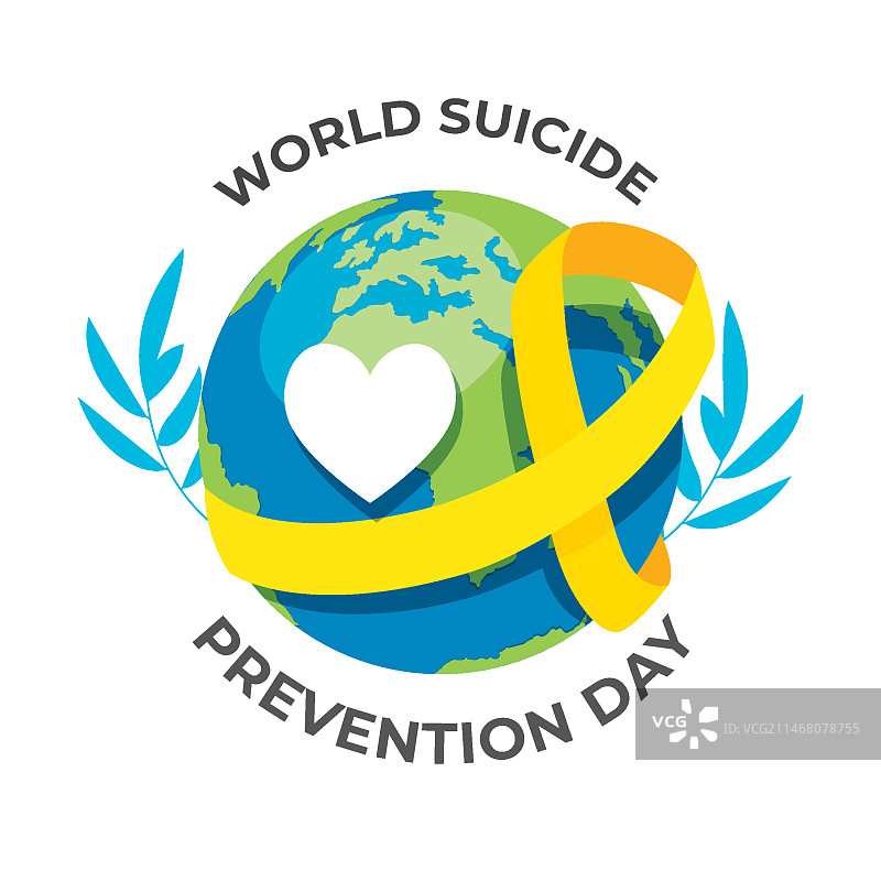 世界预防自杀日：心形与地球图片素材