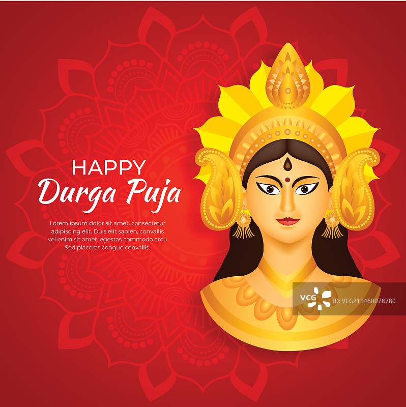 逼真的杜尔迦 पूजा 节背景图片素材
