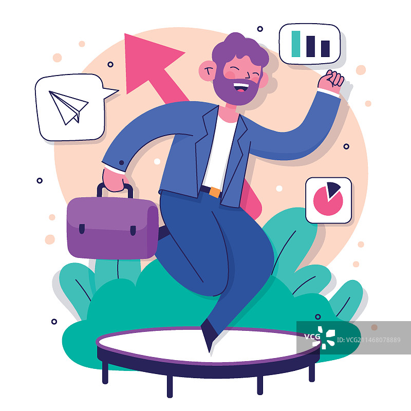 手绘扁平设计金融领导概念图片素材