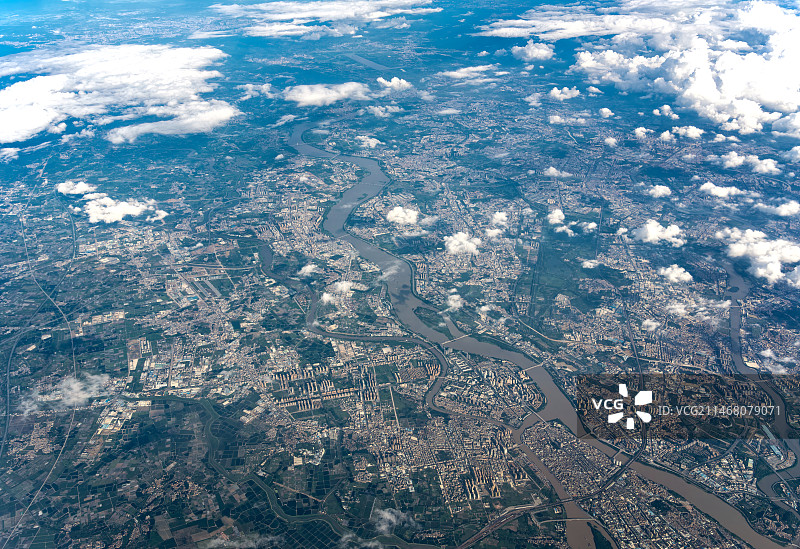航拍东江两岸东莞惠州图片素材