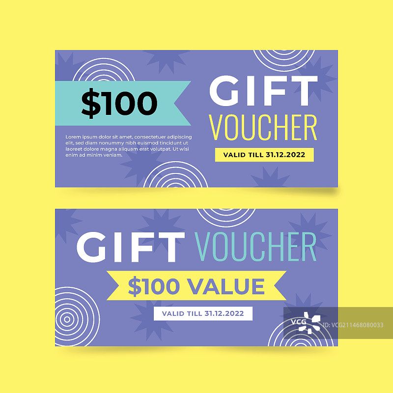 美丽的扁平风格设计礼品券banner图片素材