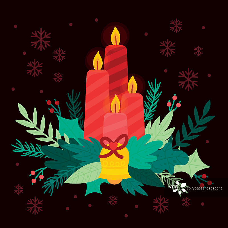 漂亮的圣诞蜡烛摆件图片素材