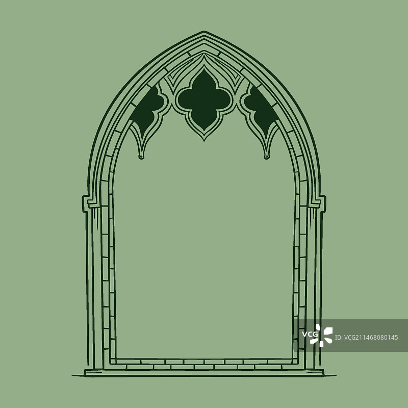 手绘哥特式框架设计图片素材