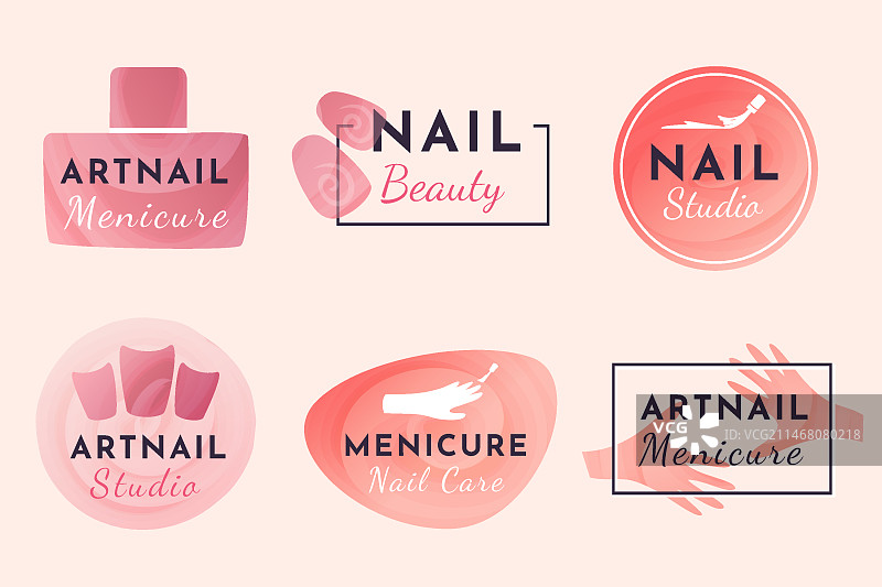 美甲工作室logo设计合集图片素材