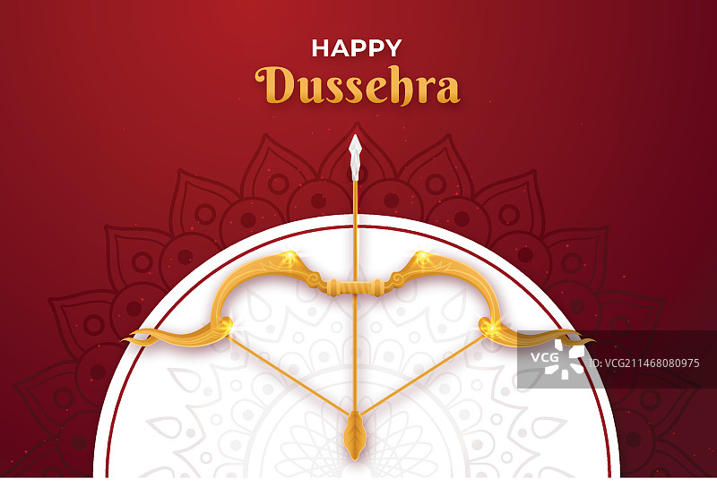扁平风格Dussehra节弓箭快乐背景图片素材