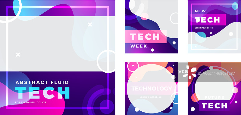 渐变抽象流体科技Instagram帖子图片素材