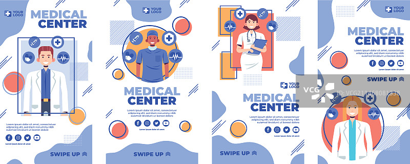 扁平风格医疗Instagram快拍图片素材