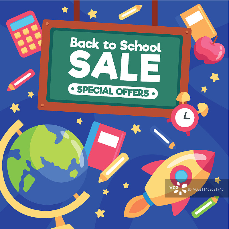 扁平风格返校季促销banner图片素材
