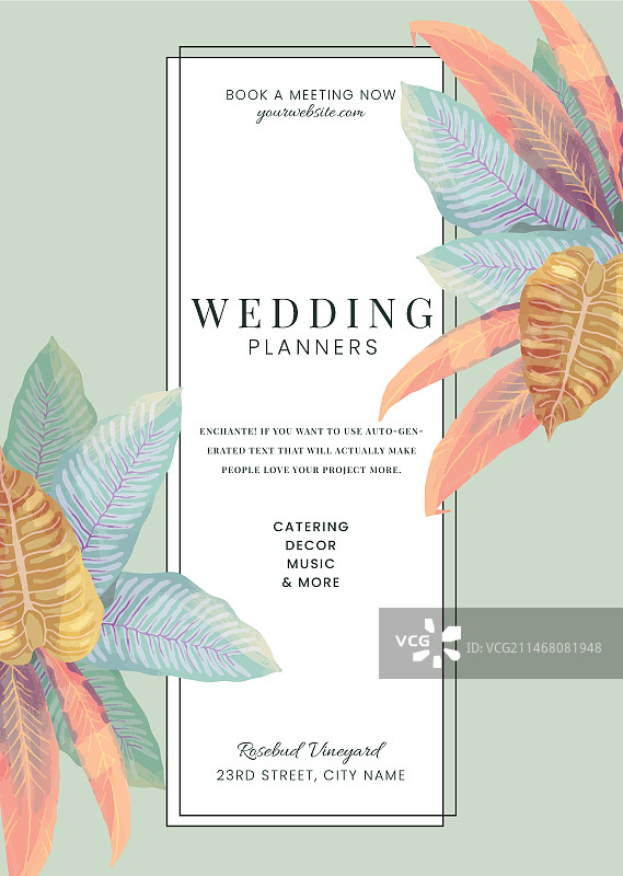 手绘水彩婚礼海报图片素材