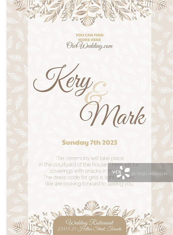 手绘水彩婚礼海报图片素材