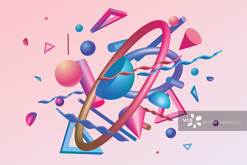 渐变色3D几何背景图片素材