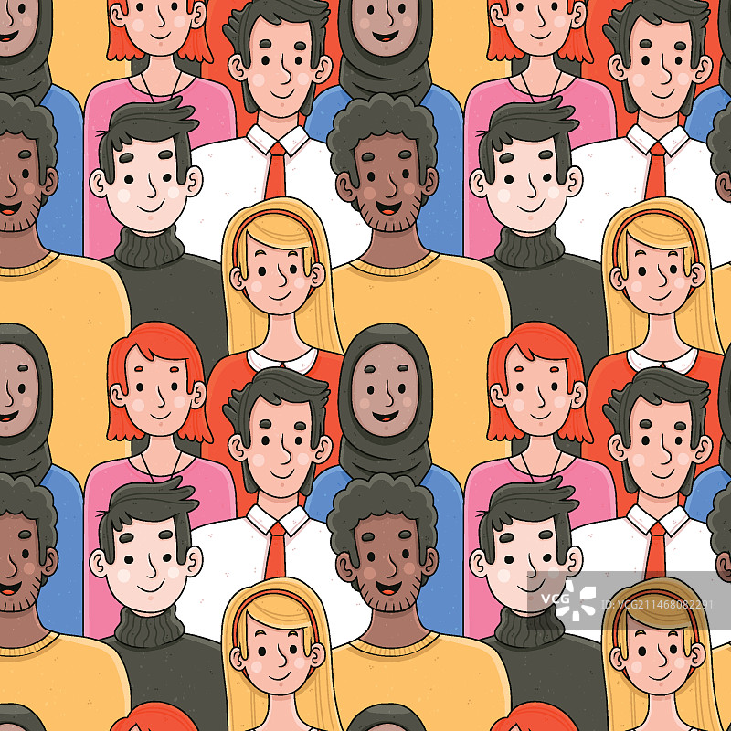 手绘扁平设计人群图案图片素材