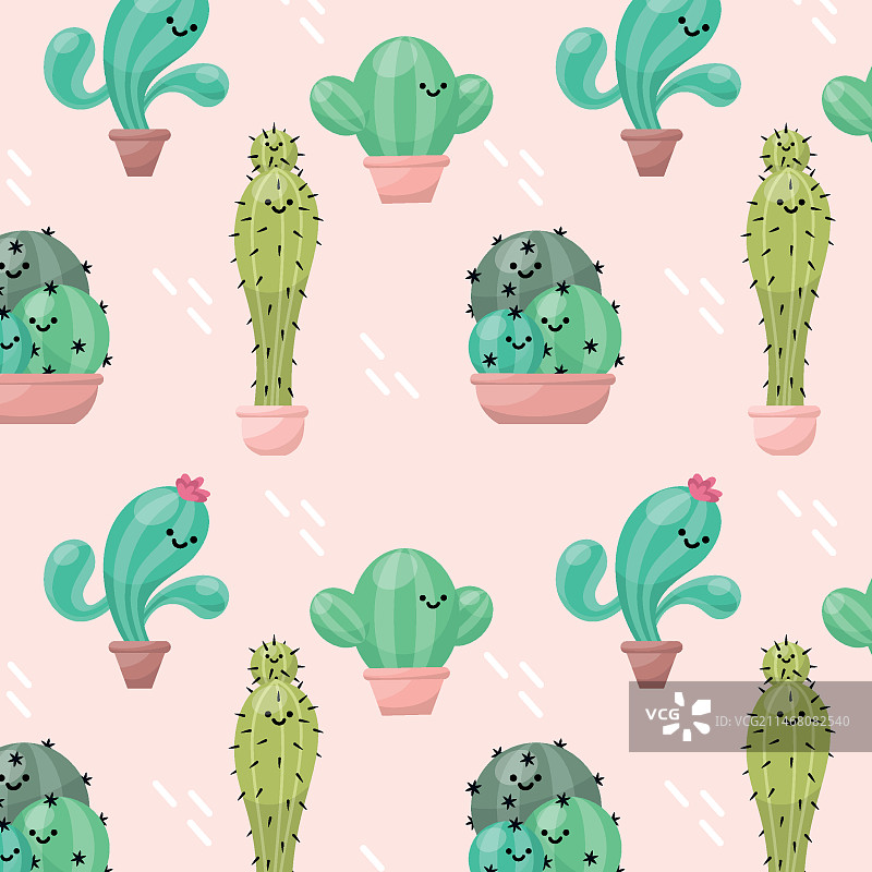 彩色仙人掌图案插画图片素材
