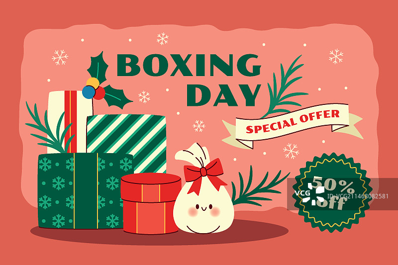 手绘扁平风格节礼日促销背景图片素材