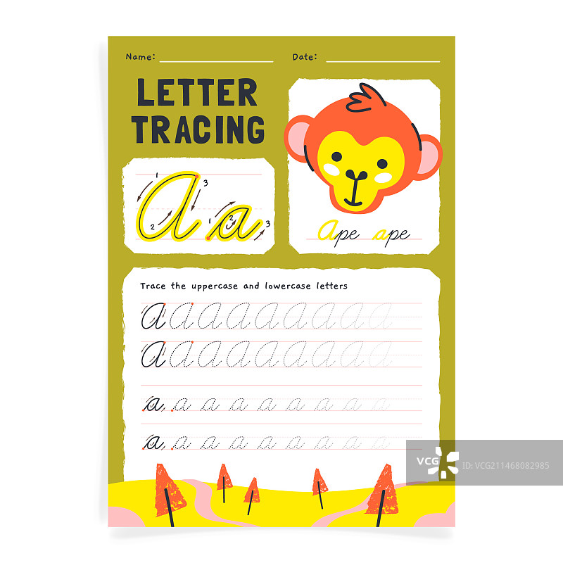 手绘描摹练习表模板图片素材