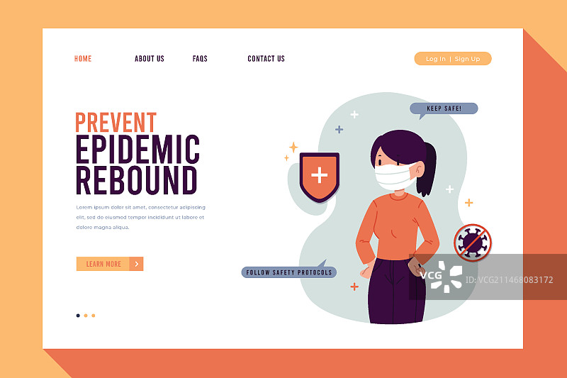 预防疫情反弹落地页主题图片素材