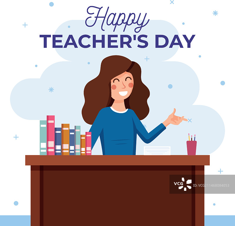 扁平风格教师节概念图片素材