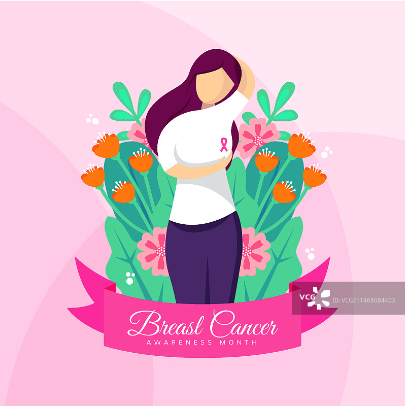 乳腺癌防治宣传月概念图片素材