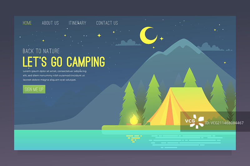 露营引导页模板图片素材