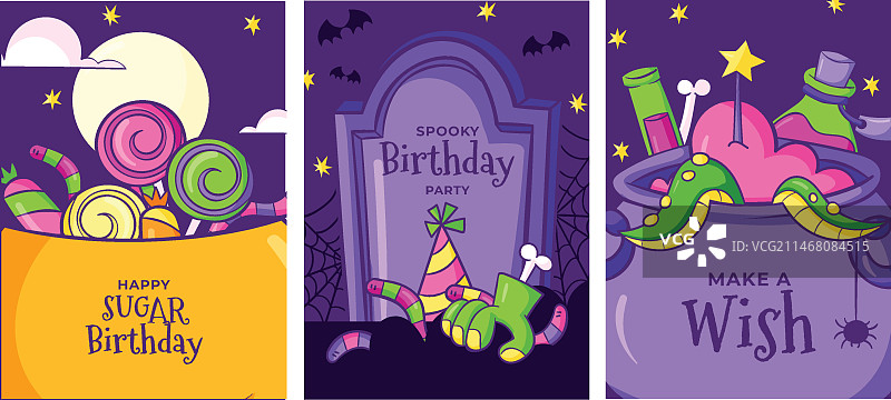 万圣节手绘卡片合集图片素材