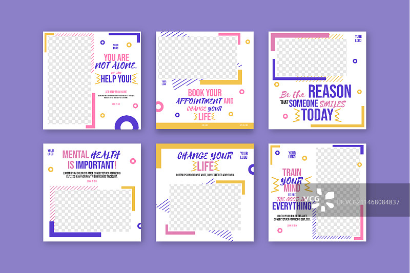 心理健康Instagram帖子模板图片素材