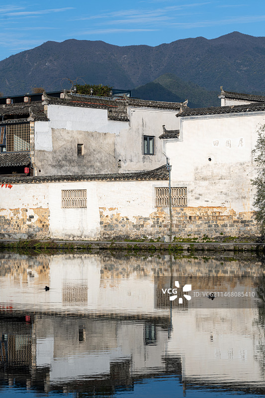 黄山宏村清晨景色图片素材