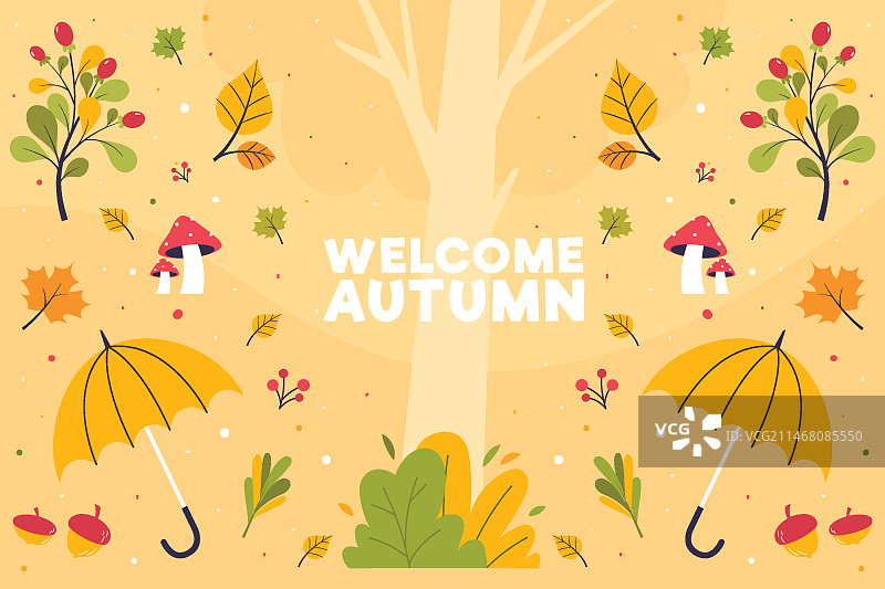 手绘秋季背景图片素材