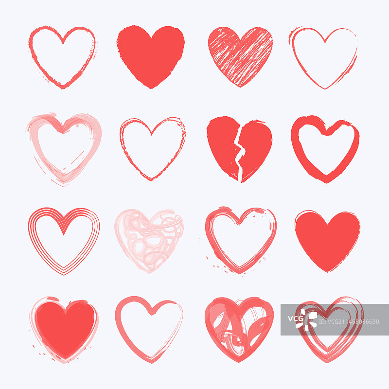 手绘爱心主题合集图片素材