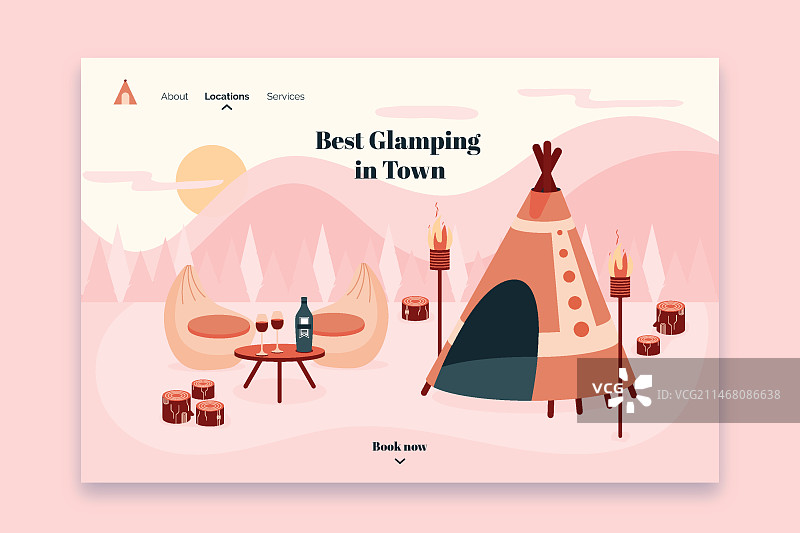 露营主题着陆页图片素材
