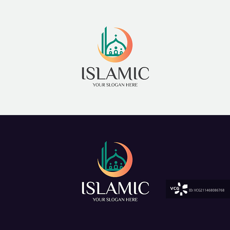 双色伊斯兰风格Logo图片素材
