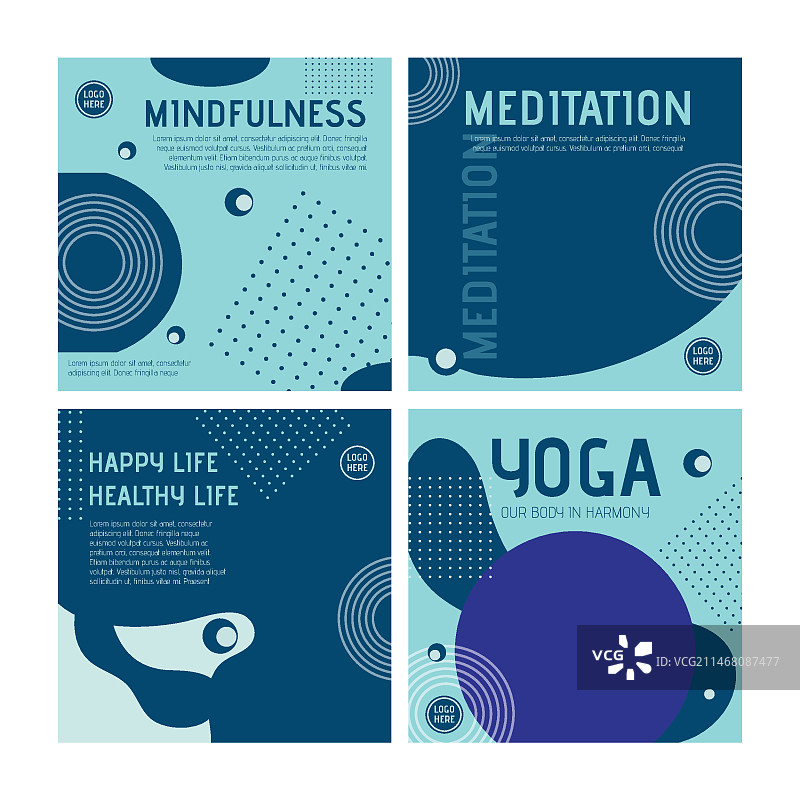 带照片的瑜伽课Instagram帖子模板图片素材