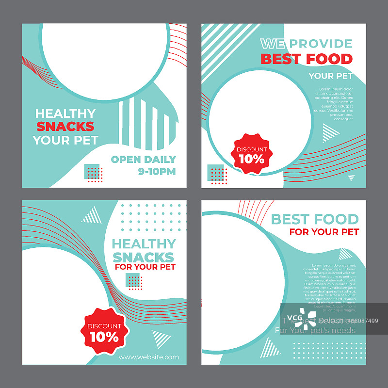 带照片的宠物食品Instagram帖子模板图片素材