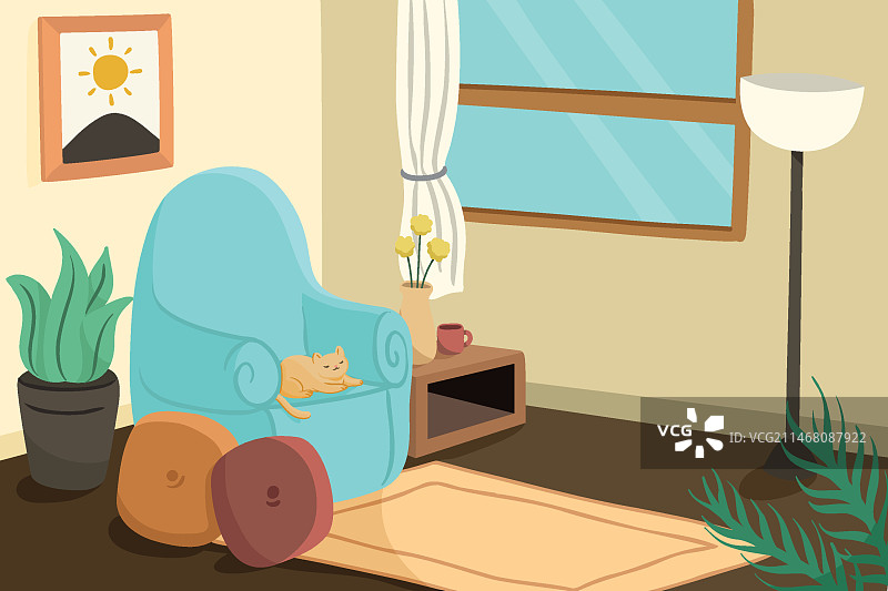 家居室内 - 视频会议背景图片素材